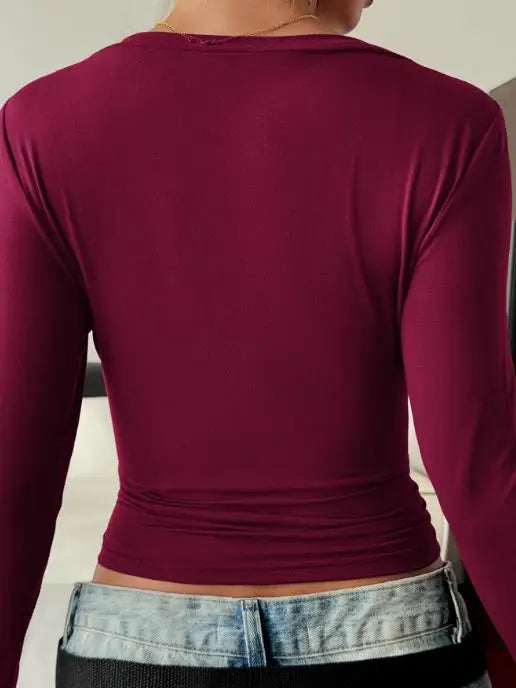 Elegant Temperament Long Sleeved Slim Fit Women's