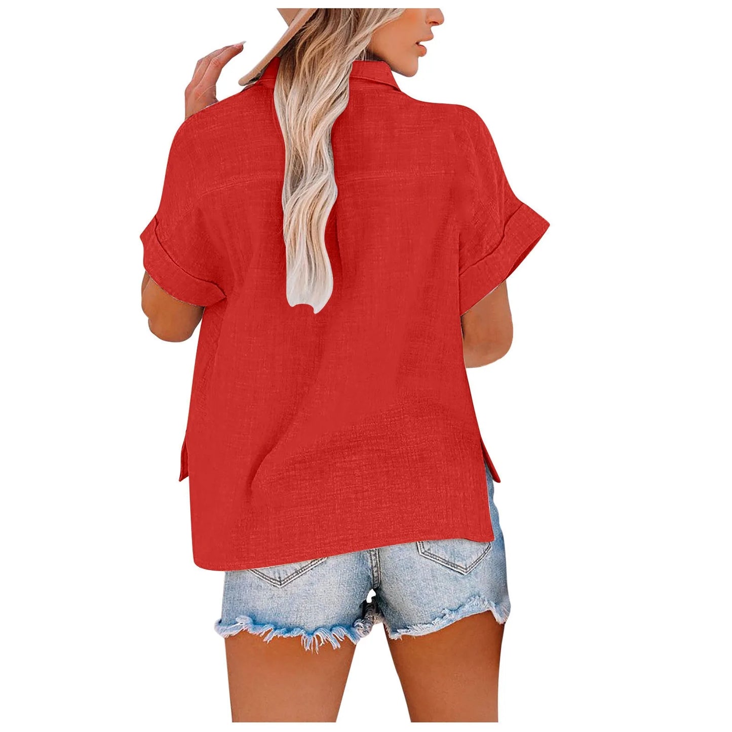Summer Women Shirts Tops Cotton