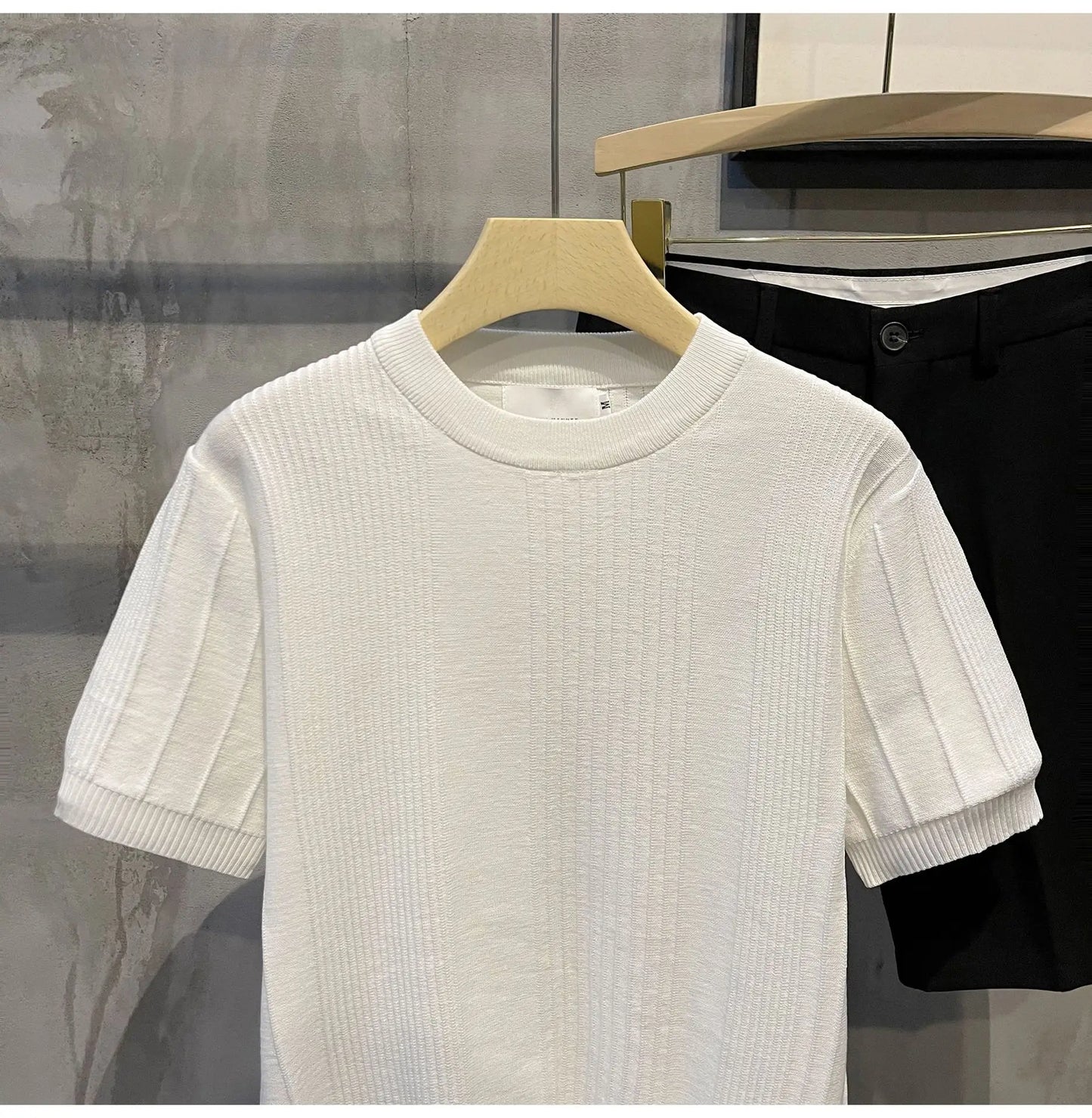 Men's Knit T-shirt Half Sleeve Heavyweight