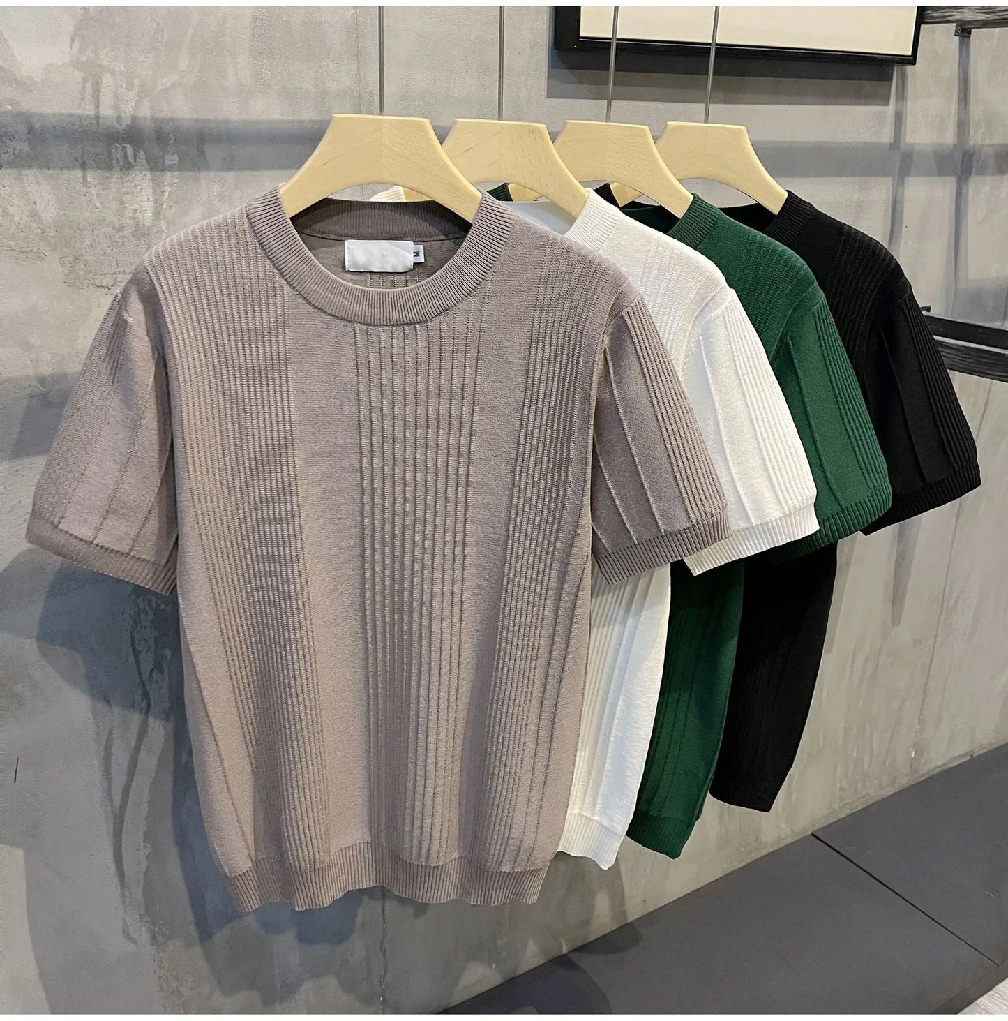 Men's Knit T-shirt Half Sleeve Heavyweight