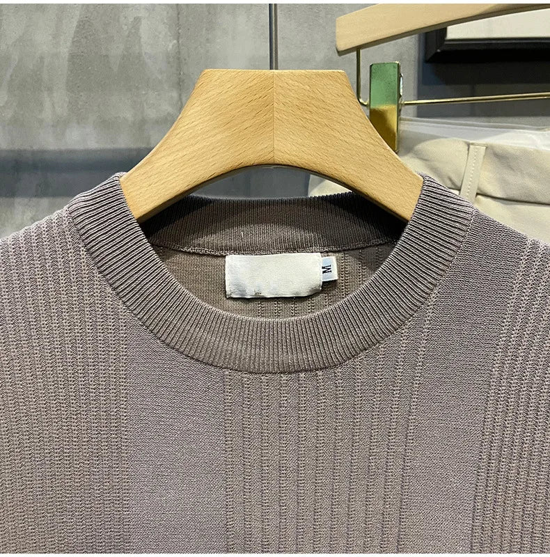 Men's Knit T-shirt Half Sleeve Heavyweight