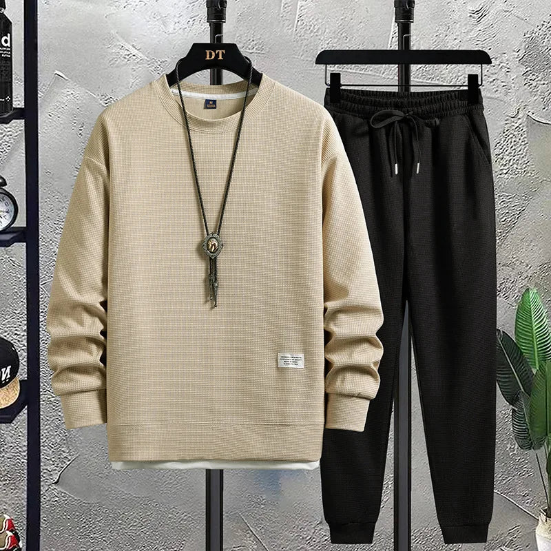 Men's Waffle Suit Sets Casual