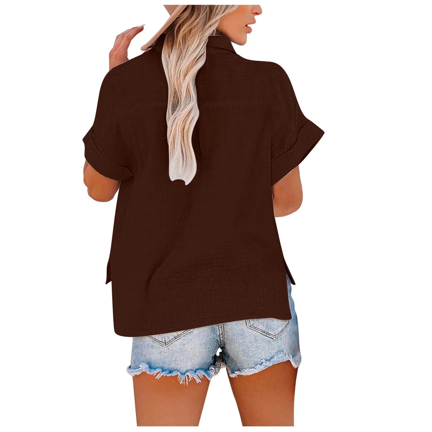 Summer Women Shirts Tops Cotton