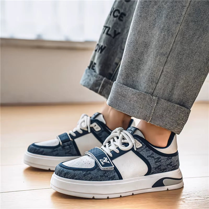 Fashion Blue Men'S Sneakers 2025 Streetwear Hip Hop Shoes Spring Casual Skateboard Shoes Man Designer Luxury Sneakers
