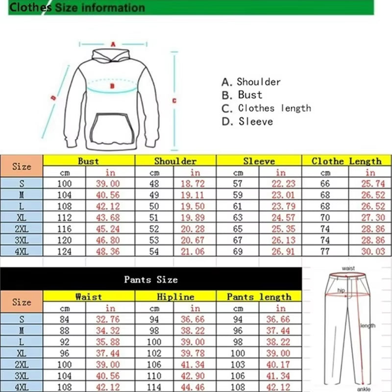 Men /Women Hoodies Pants 2Pcs/Sets Sweatshirt Sweatpants Male Gyms Fitness Tops Trousers Joggers Sportswear Tracksuits