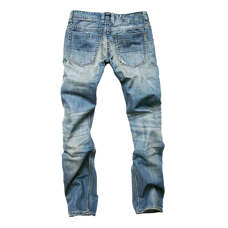 Streetwear Mens Slim Fit Ripped Straight Jeans Daily Male Jeans Pants Autumn Cotton High Quality Casual Denim Pants Men Trousers