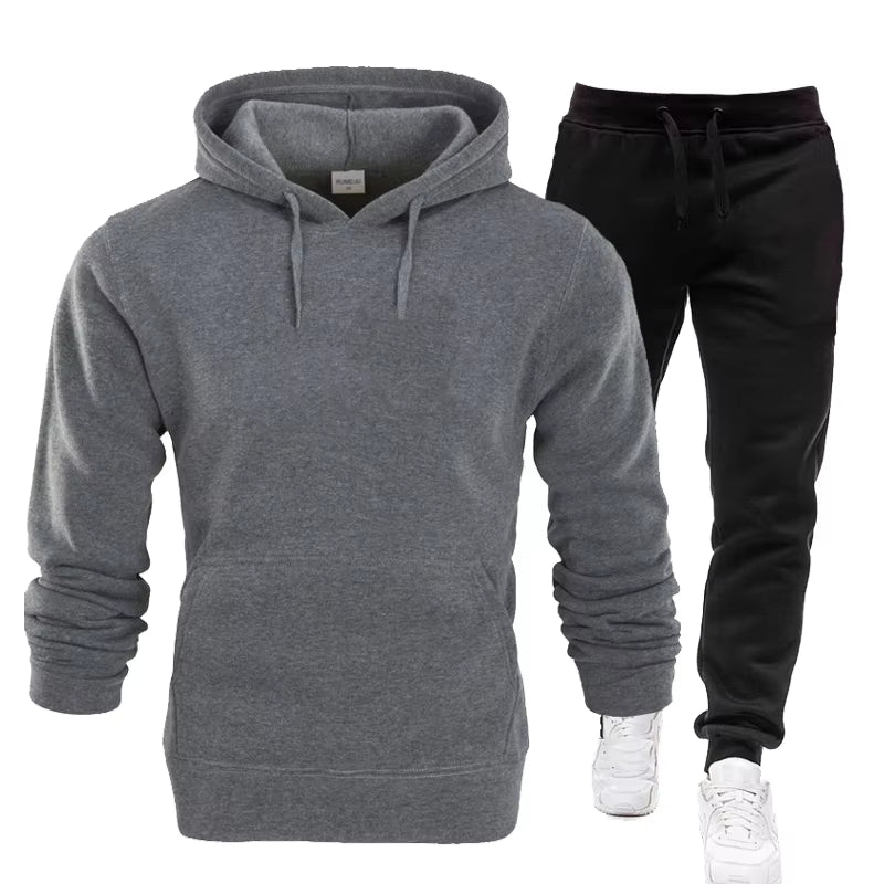 Men /Women Hoodies Pants 2Pcs/Sets Sweatshirt Sweatpants Male Gyms Fitness Tops Trousers Joggers Sportswear Tracksuits