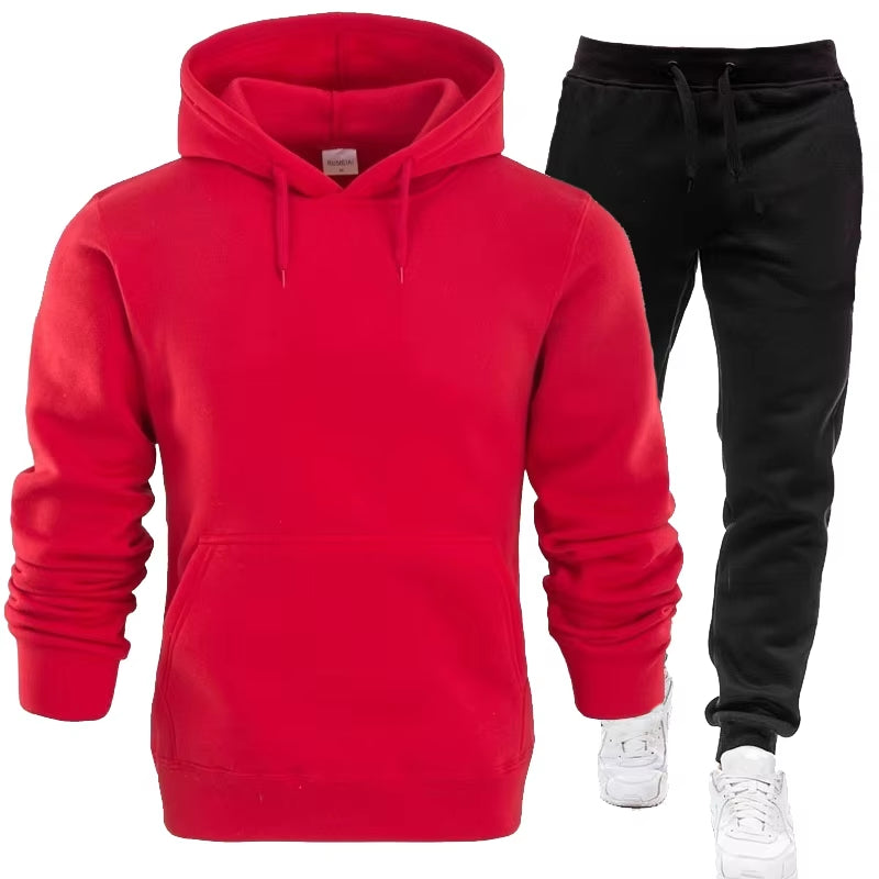 Men /Women Hoodies Pants 2Pcs/Sets Sweatshirt Sweatpants Male Gyms Fitness Tops Trousers Joggers Sportswear Tracksuits