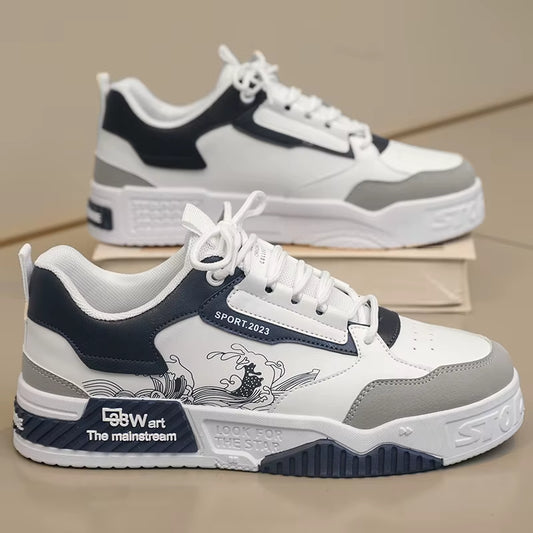 Skateboarding Shoes Men Flat Comfortable Leather Casual Vulcanized Shoes 2024 Trendy Classic Breathable Cheap Sneakers Man