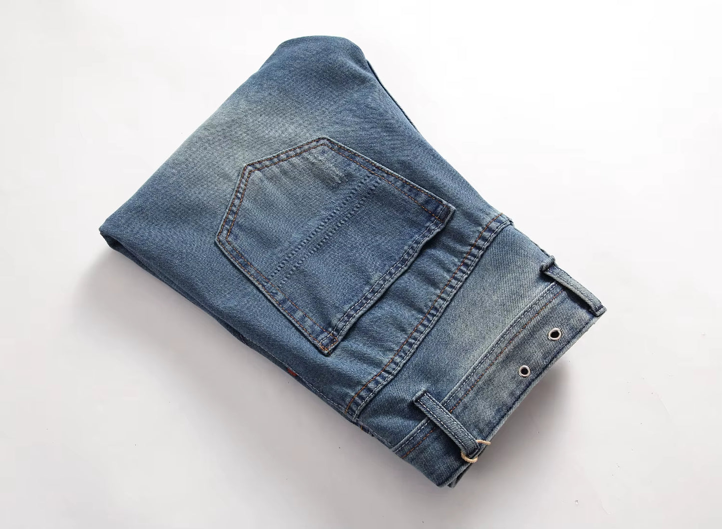 Streetwear Mens Slim Fit Ripped Straight Jeans Daily Male Jeans Pants Autumn Cotton High Quality Casual Denim Pants Men Trousers