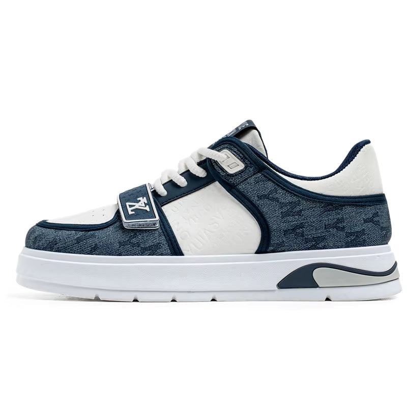 Fashion Blue Men'S Sneakers 2025 Streetwear Hip Hop Shoes Spring Casual Skateboard Shoes Man Designer Luxury Sneakers