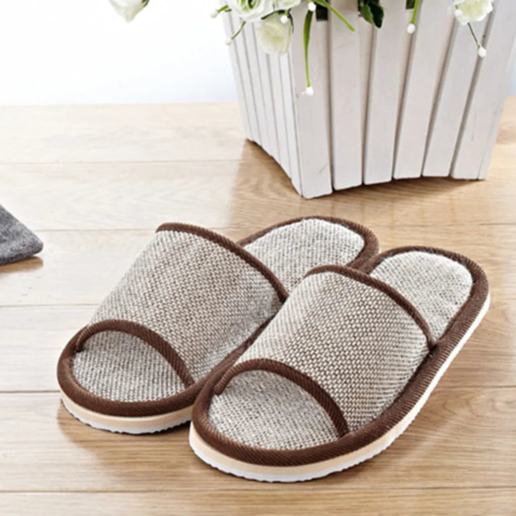 Linen Slippers Household