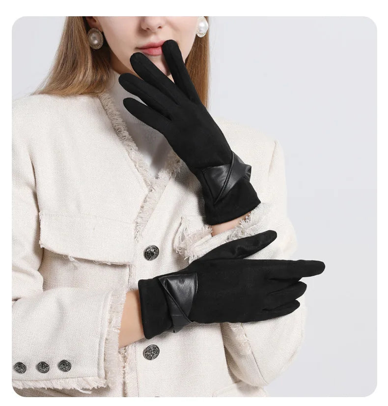 Winter Gloves For Women Suede
