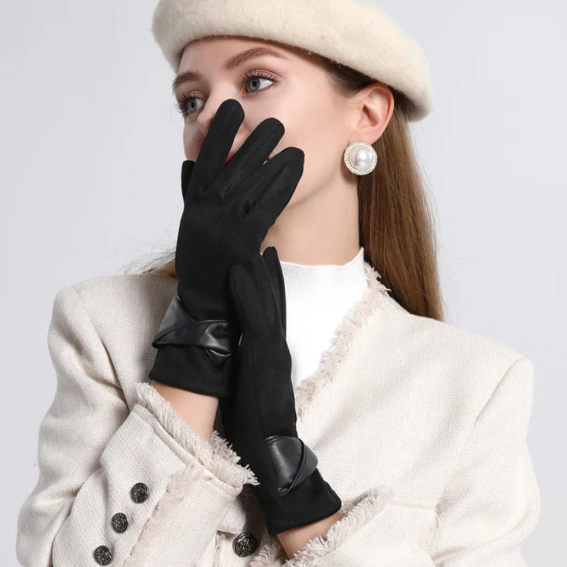 Winter Gloves For Women Suede