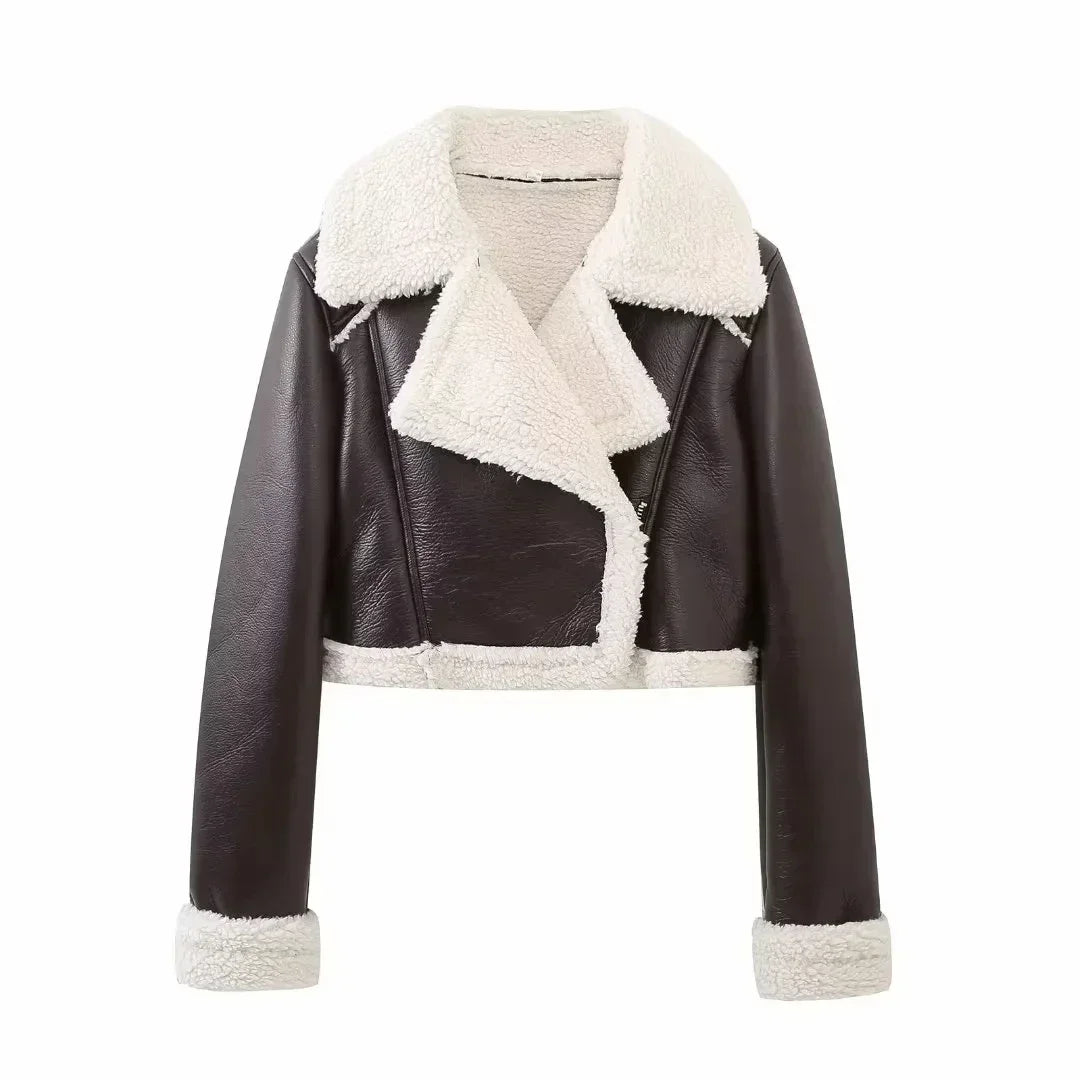Women's Cropped Leather Jacket