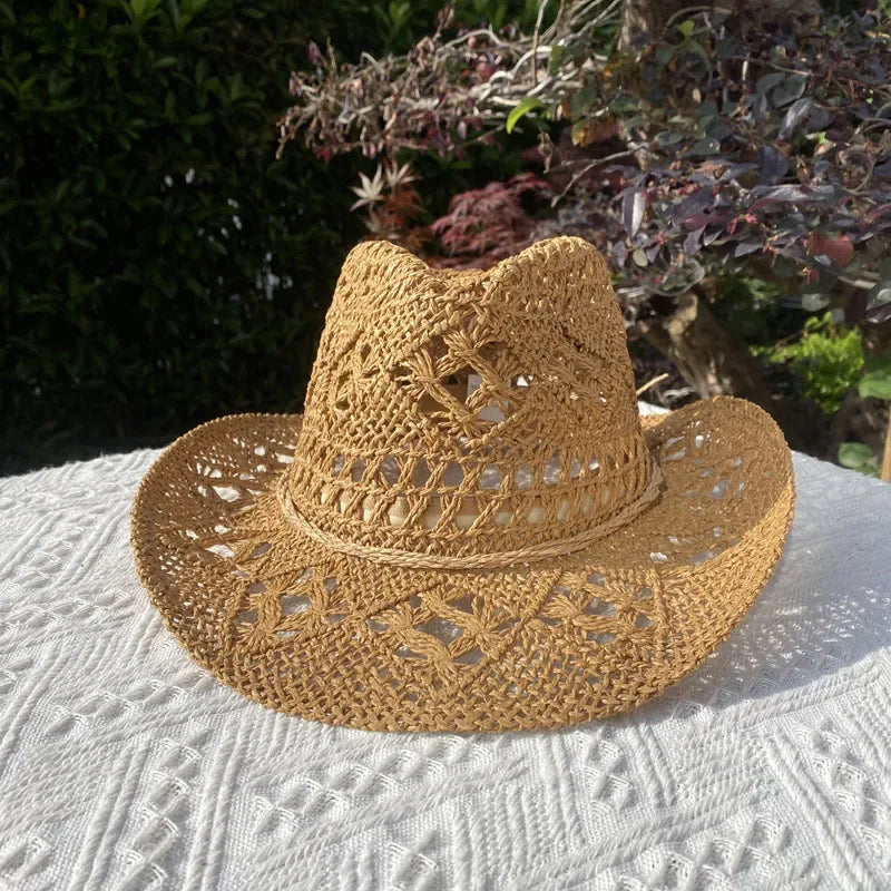 Vintage Straw Hat Women Hollowing Out
