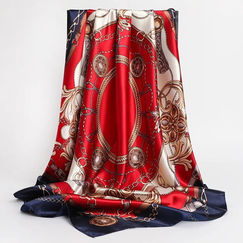 Square Silk Scarves Women Hijab