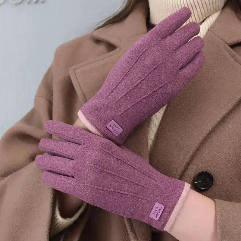 Women Gloves Autumn Winter Fleece Fashion
