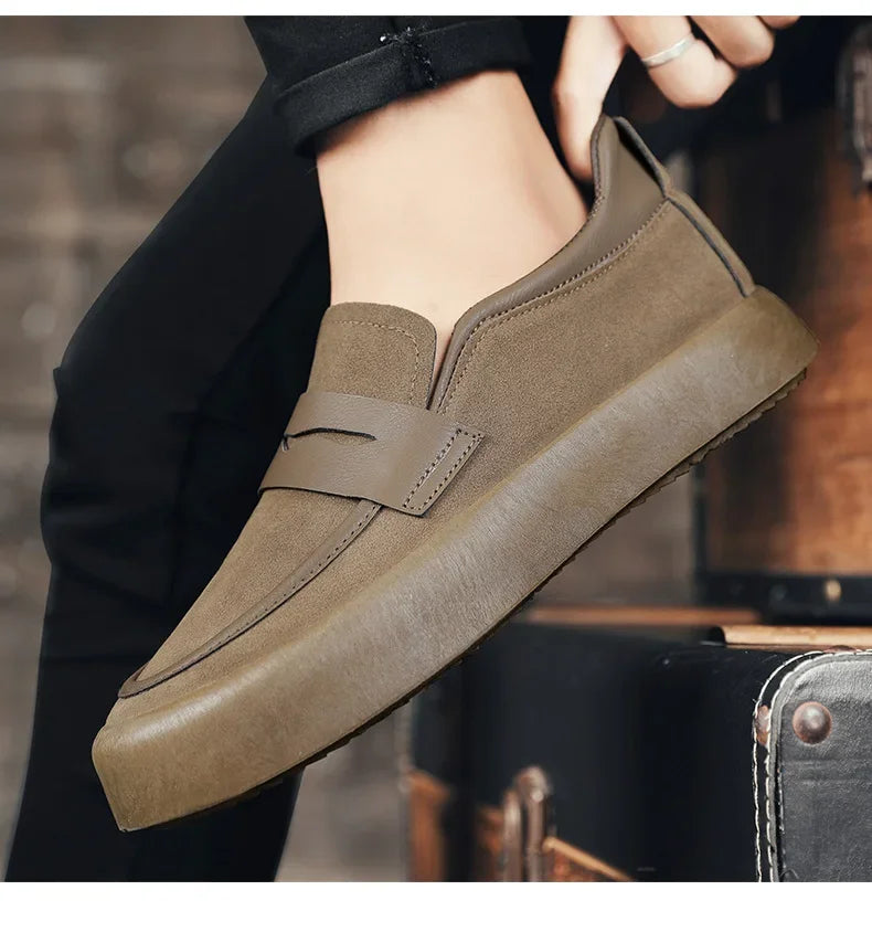 Loafers Men Shoes Leather Walking