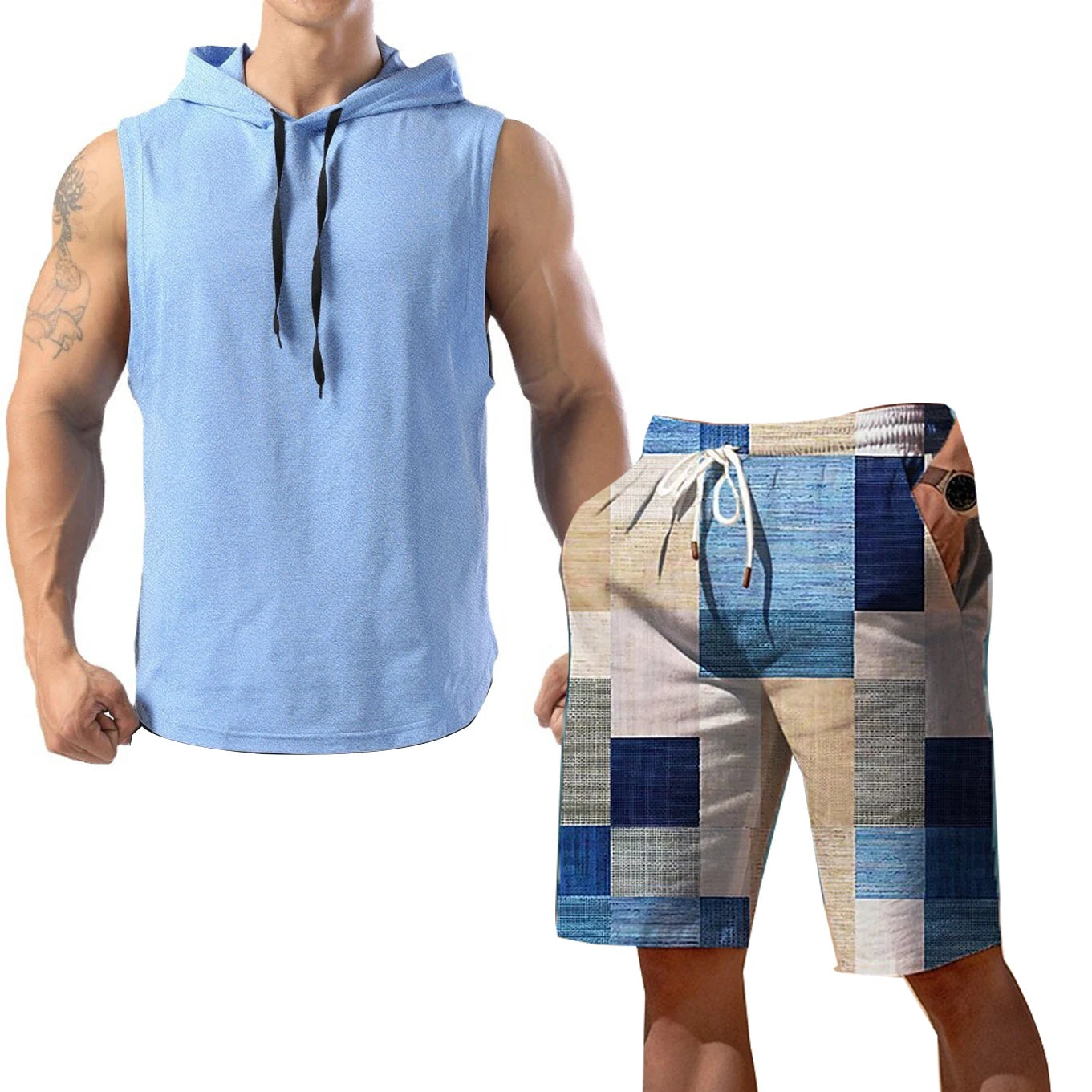 New Summer Men's Two Piece Set Casual