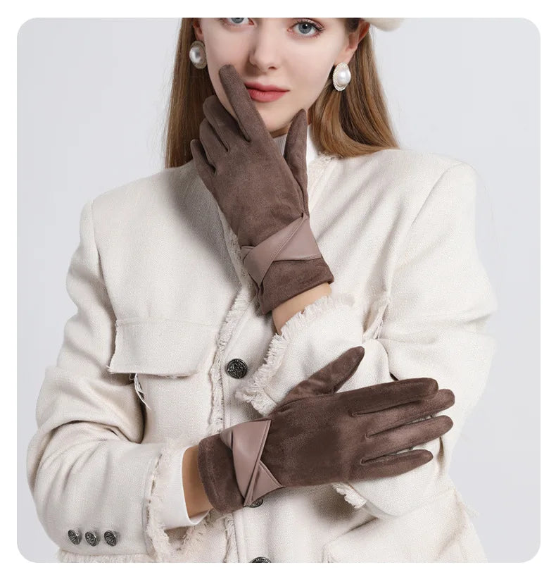Winter Gloves For Women Suede