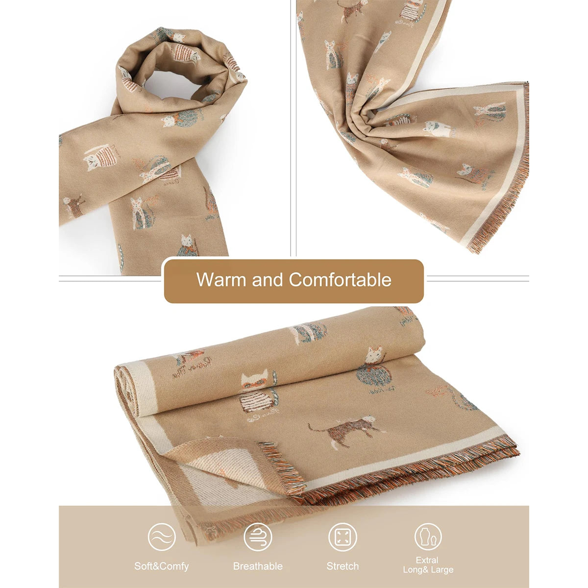 Women's Cute Cat Scarf for Wedding
