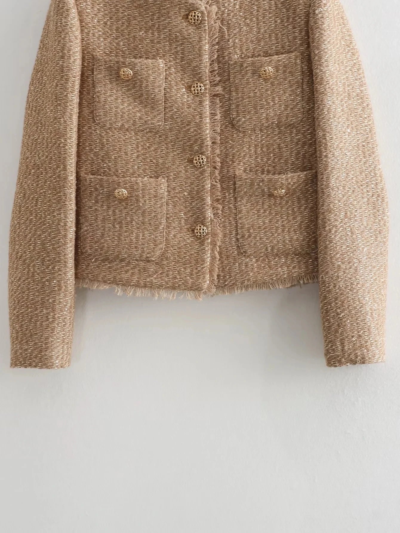 Women's Jacket Coat Tweed Cropped