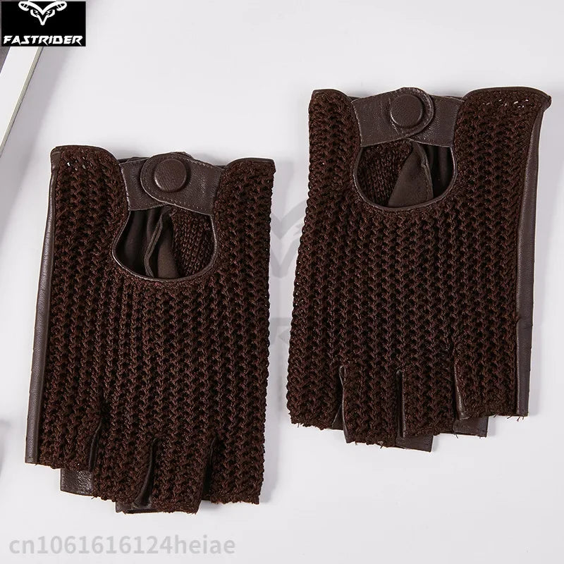 Men's Half-Finger Genuine Leather Moto