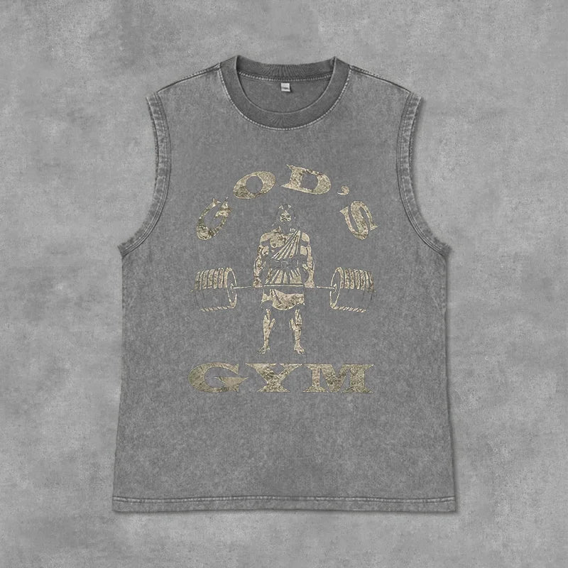 Men's Washed Tank Top Summer Running