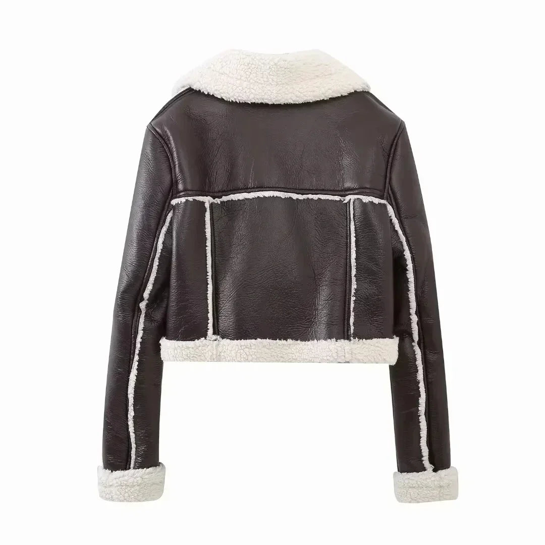 Women's Cropped Leather Jacket