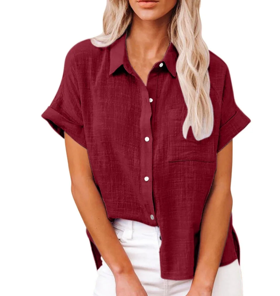 Summer Women Shirts Tops Cotton