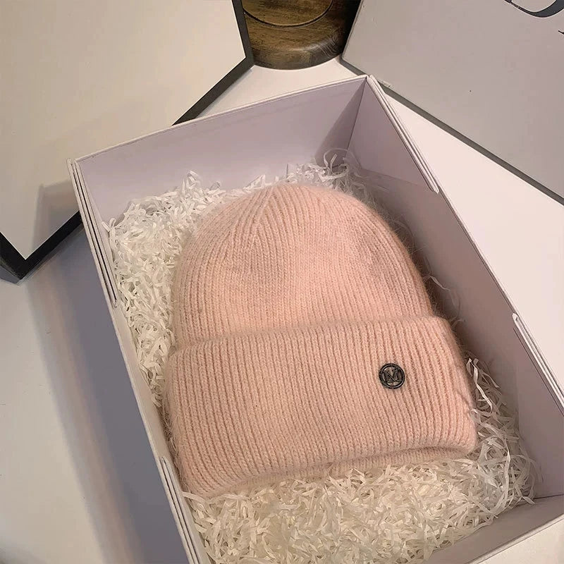 Knitted Hat for Women Fleece-Lined