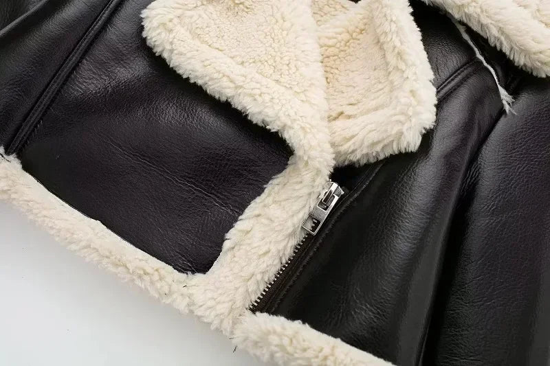 Women's Cropped Leather Jacket