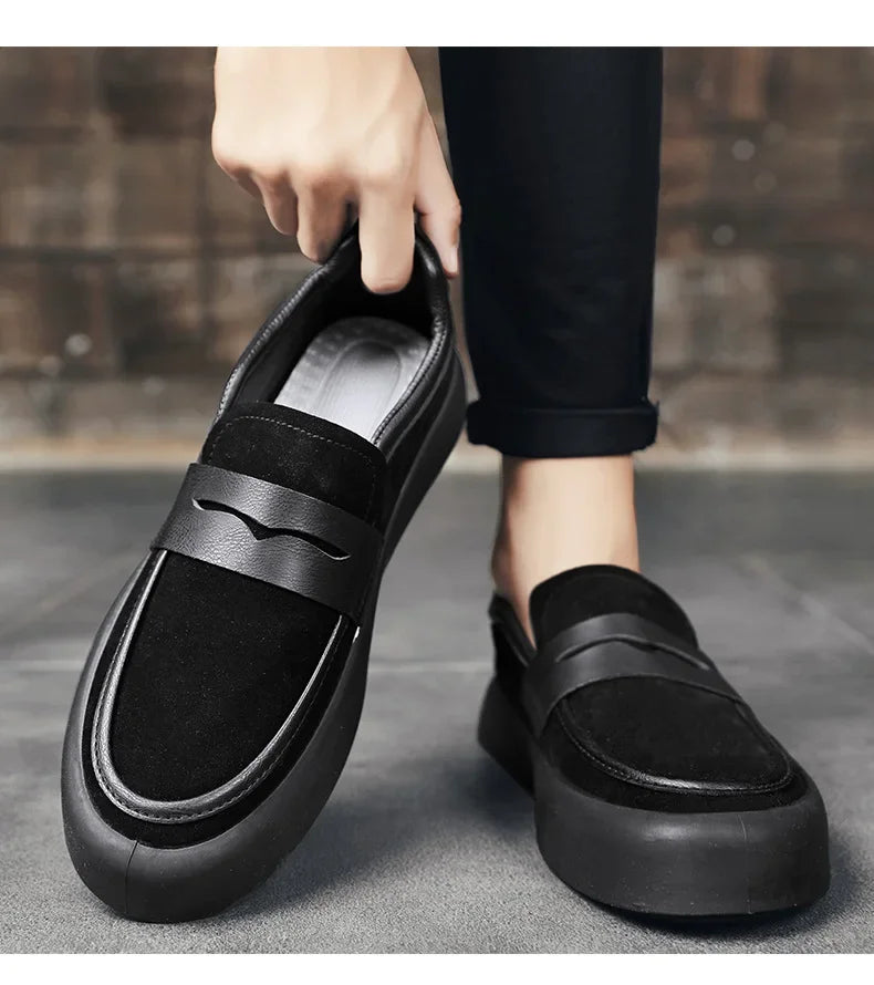 Loafers Men Shoes Leather Walking