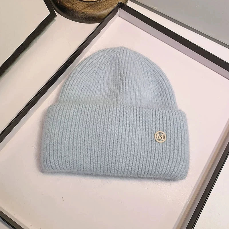 Knitted Hat for Women Fleece-Lined