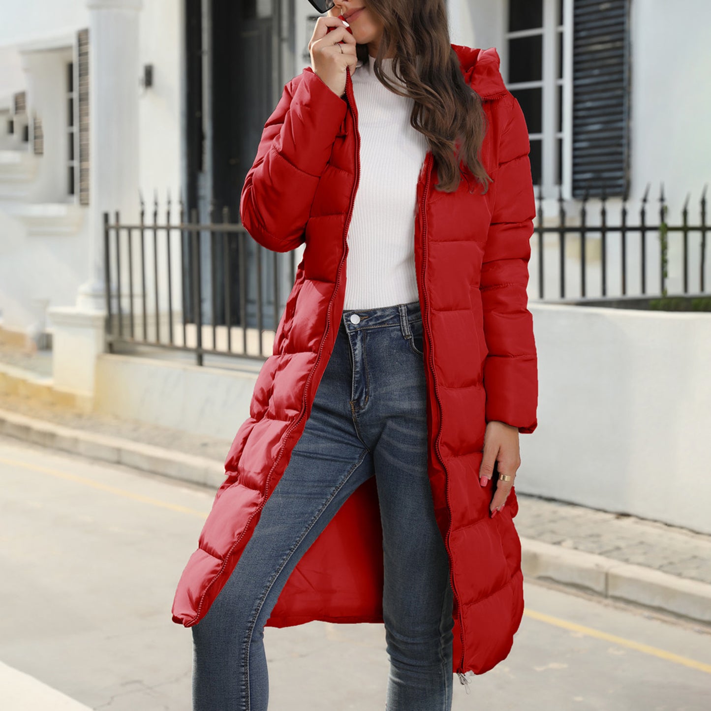 Women's Long Puffer Jacket Winter