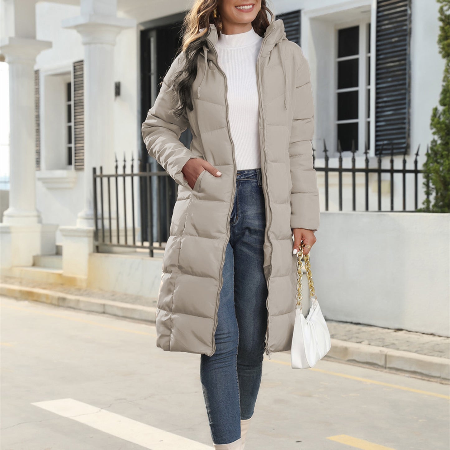 Women's Long Puffer Jacket Winter