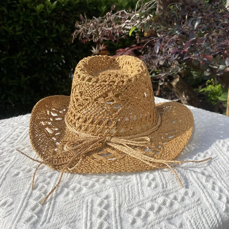 Vintage Straw Hat Women Hollowing Out
