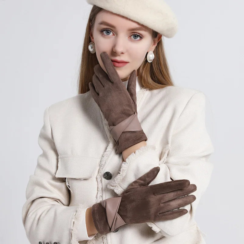 Winter Gloves For Women Suede