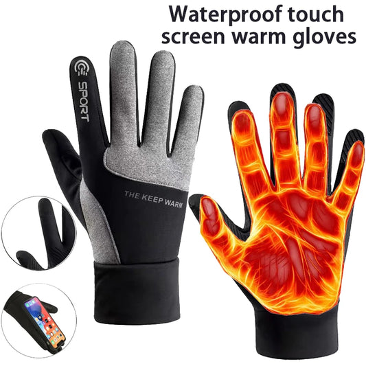 Winter Warm Gloves for Men Waterproof Touch Screen