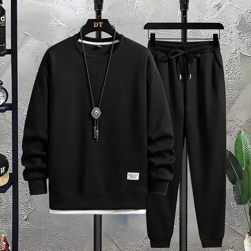 Men's Waffle Suit Sets Casual
