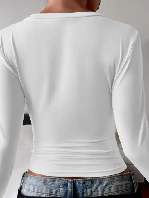 Elegant Temperament Long Sleeved Slim Fit Women's