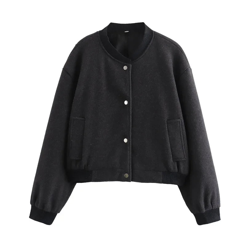 Women Jacket Cropped Bomber