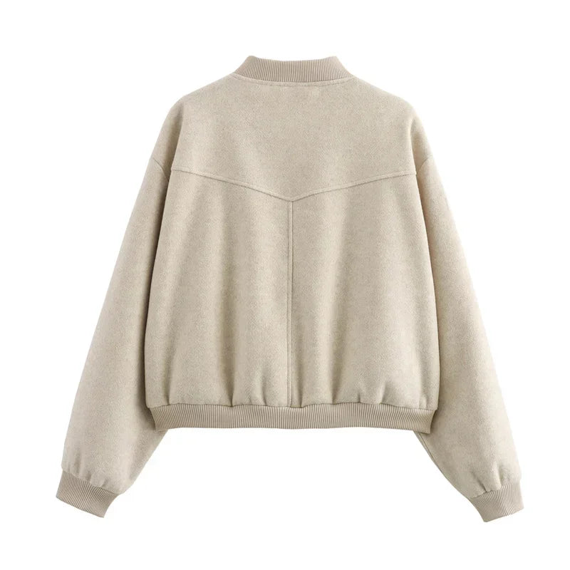 Women Jacket Cropped Bomber