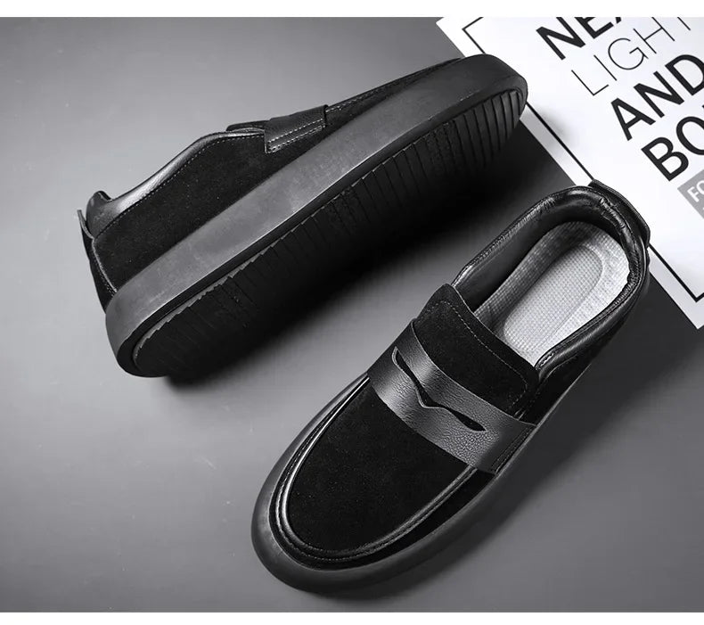 Loafers Men Shoes Leather Walking