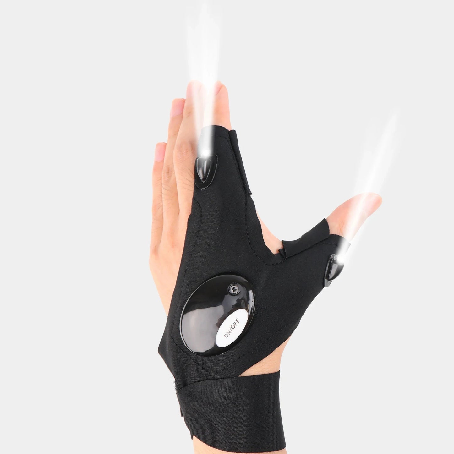 LED Half Finger Glove for Men Outdoor Waterproof