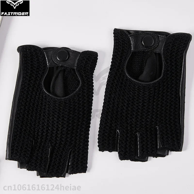 Men's Half-Finger Genuine Leather Moto