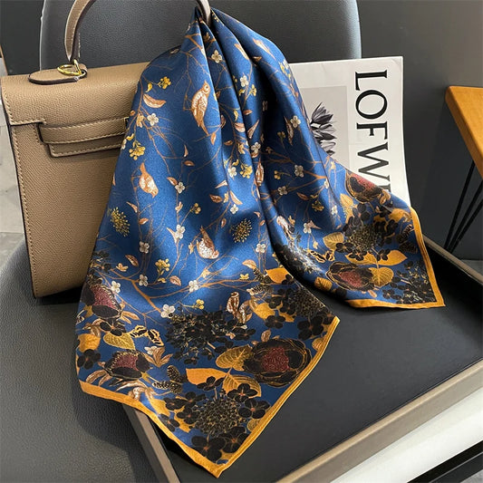 Women Pure Silk Scarf Square Neck