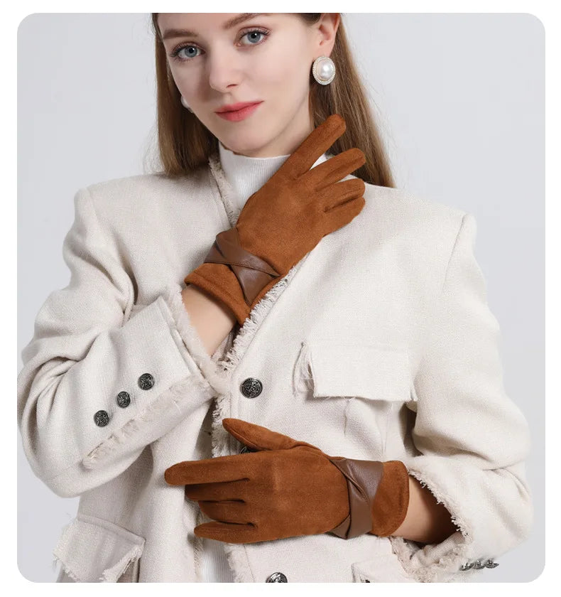 Winter Gloves For Women Suede