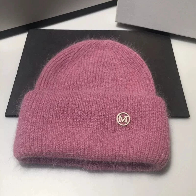 Knitted Hat for Women Fleece-Lined